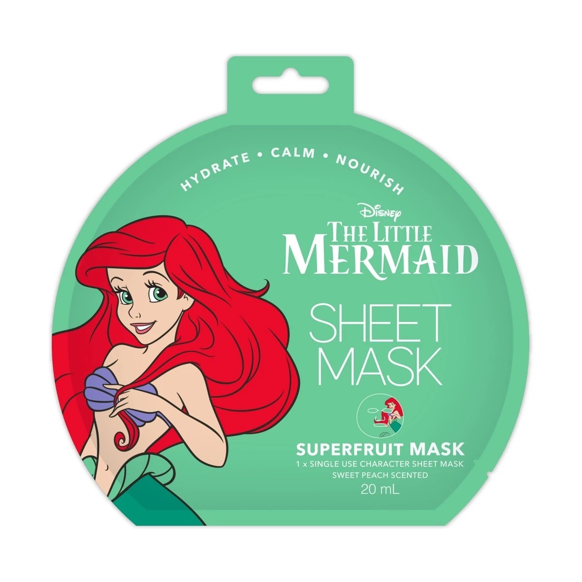 1 Disney The Little Mermaid Superfruit Sheet Mask 20ml - Sweet Peach Scent, 1 of 3