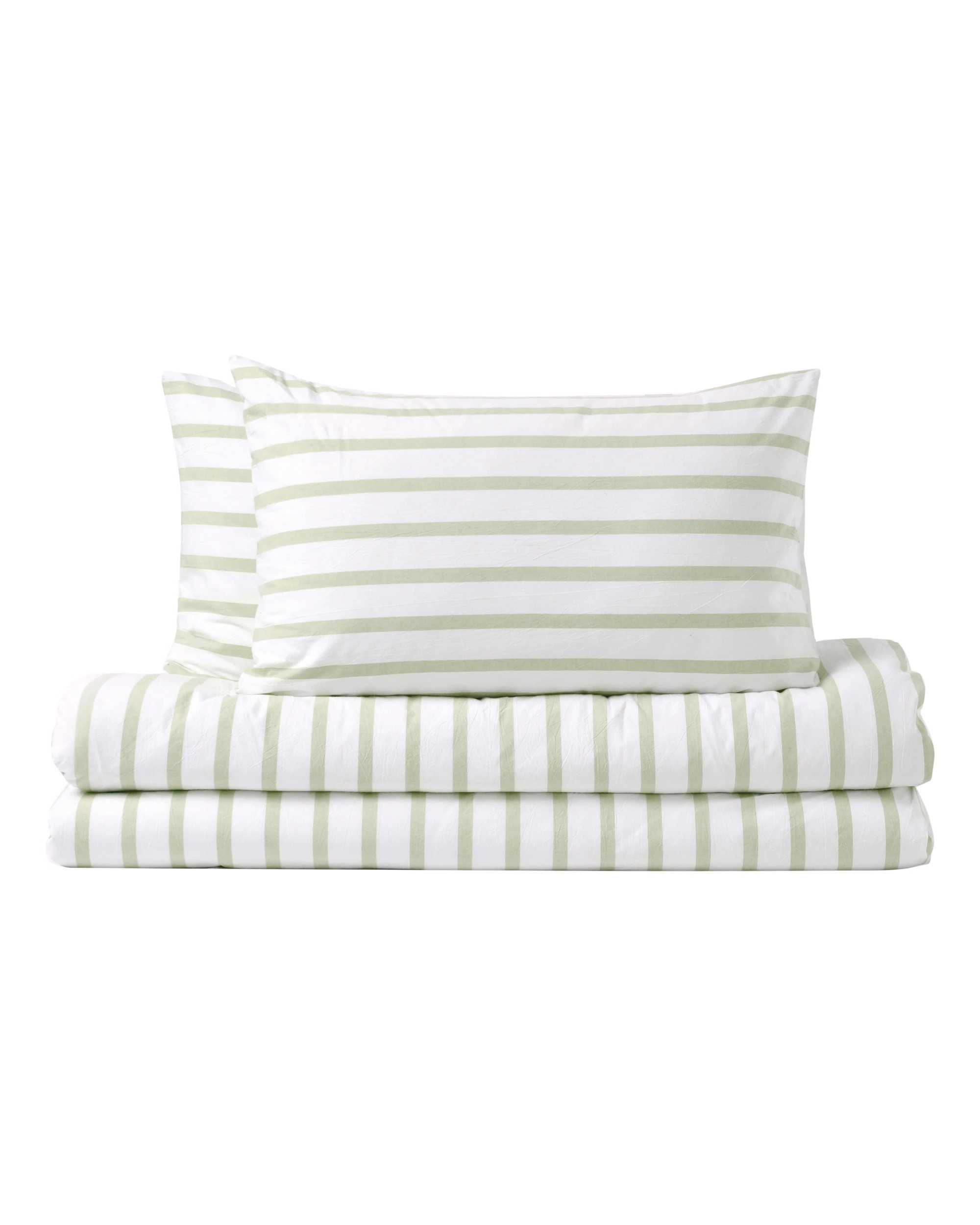 6 Dreamaker Bask Yarn Dyed Washed Cotton Striped Quilt Cover Set - Queen Bed - Sage, 6 of 7
