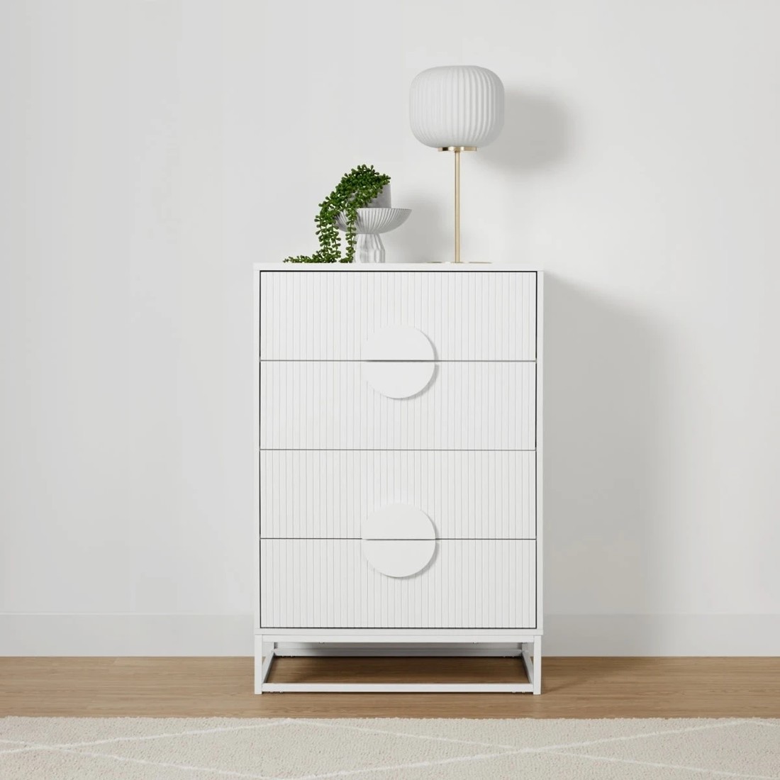 1 Stevie 4 Drawer Chest - White, 1 of 9