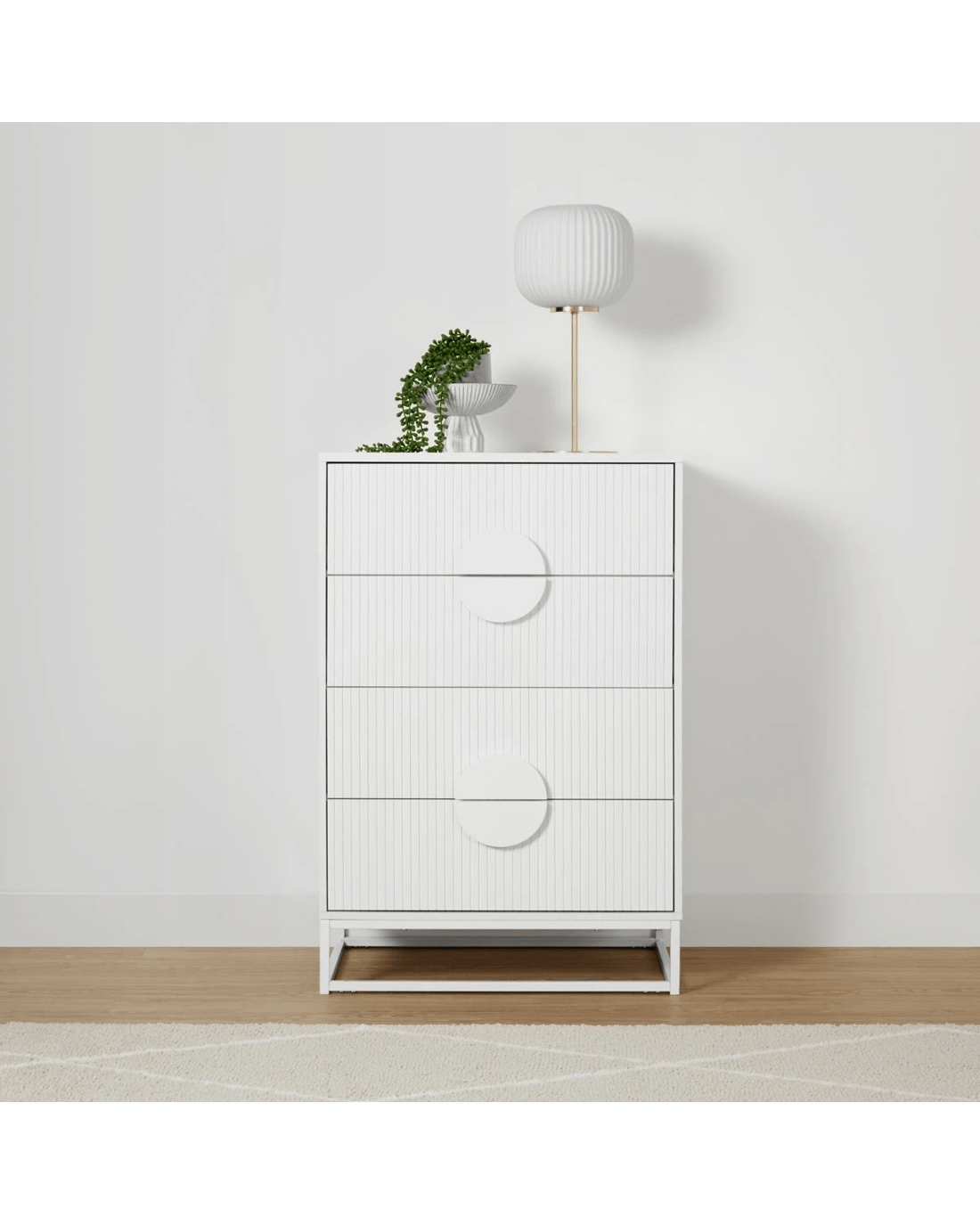 1 Stevie 4 Drawer Chest - White, 1 of 9