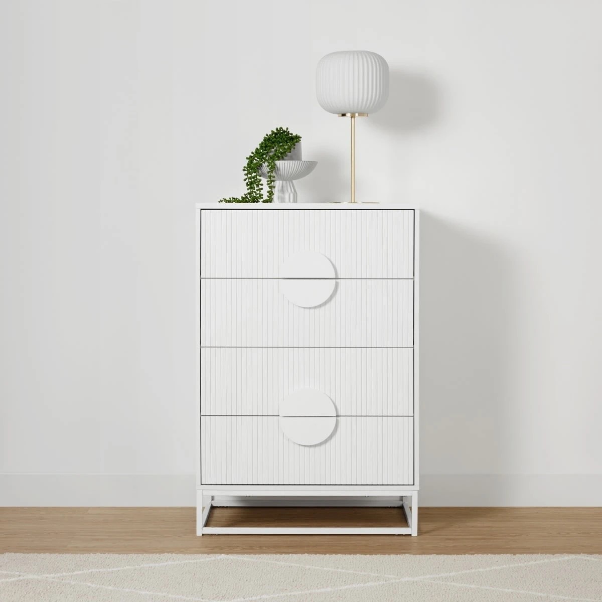 1 Stevie 4 Drawer Chest - White, 1 of 9