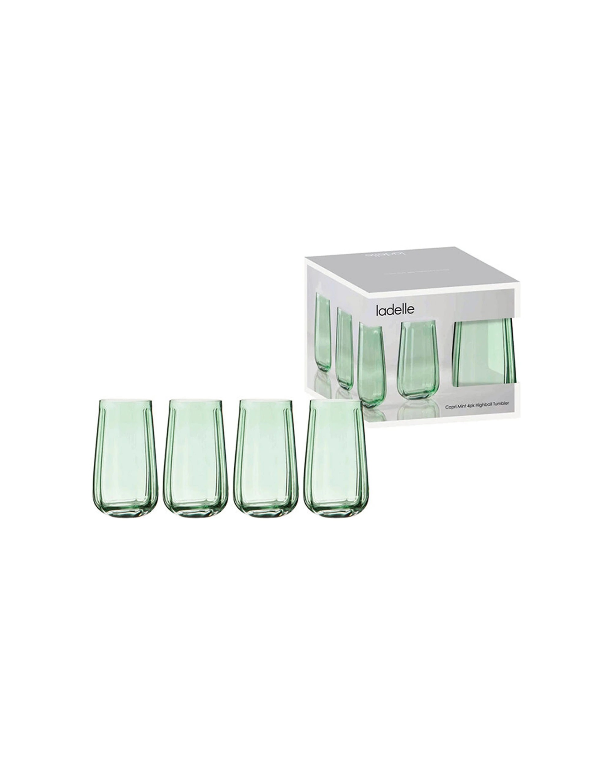 2 Ladelle 4pc Capri Highball Tumbler 550ml Tall Drinking Glass Set - Green, 2 of 2