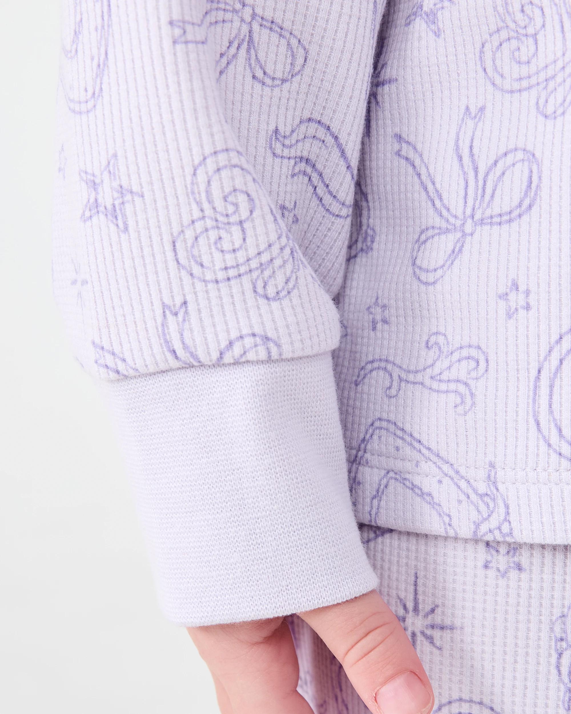 6 Waffle Pyjama Set Pur Uncrn, 6 of 7