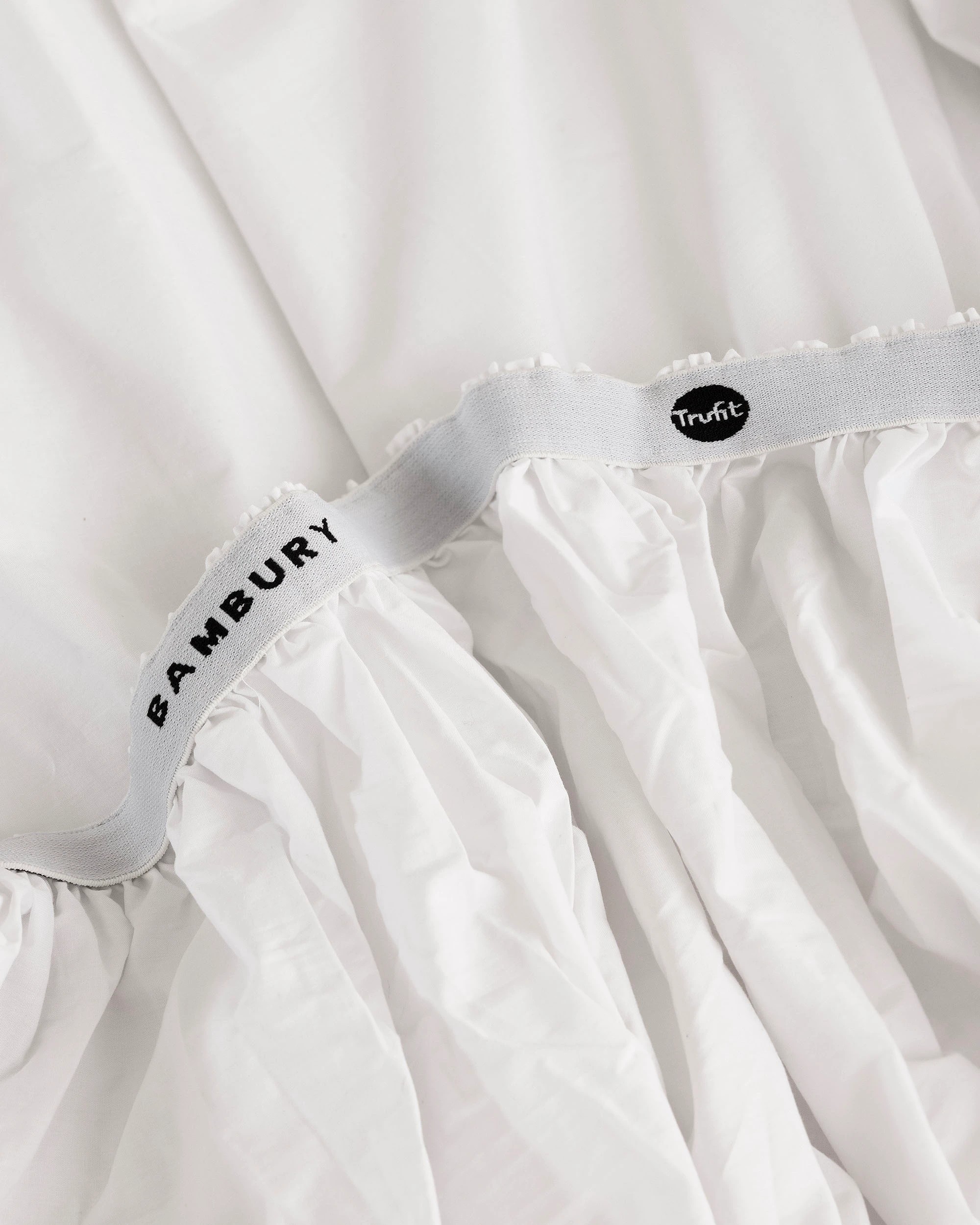 7 Bambury TRUFit Wide Elastic 100% Cotton Deep pocket Fitted Sheet - Long Single Bed - White, 7 of 7