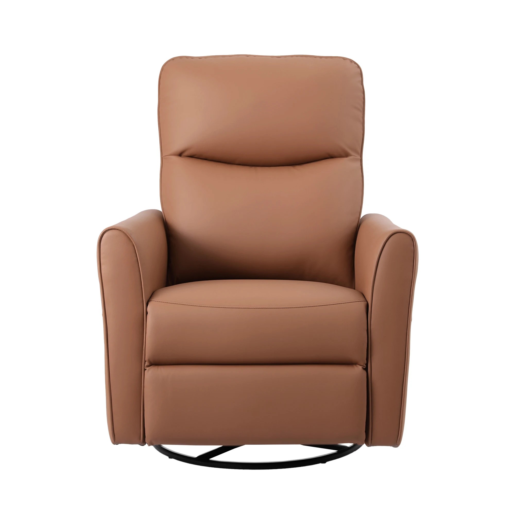 1 Artiss Swivel Recliner Chair Leather Rocking Reclining Sofa​ with Charging Ports - Brown, 1 of 6