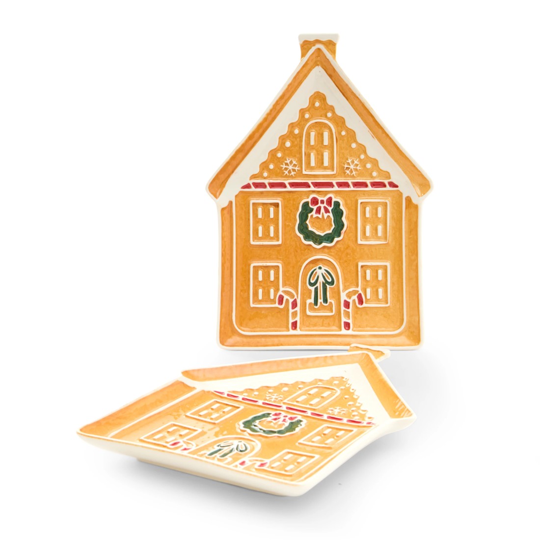 1 Set of 2 Gingerbread House Side Plates, 1 of 6