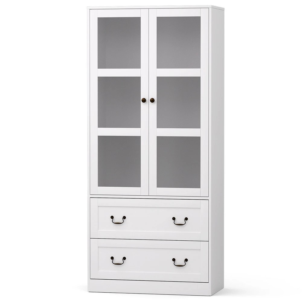 1 Artiss Buffet Sideboard 180cm Hutch Storage Cabinet Kitchen Drawer Door - White, 1 of 6