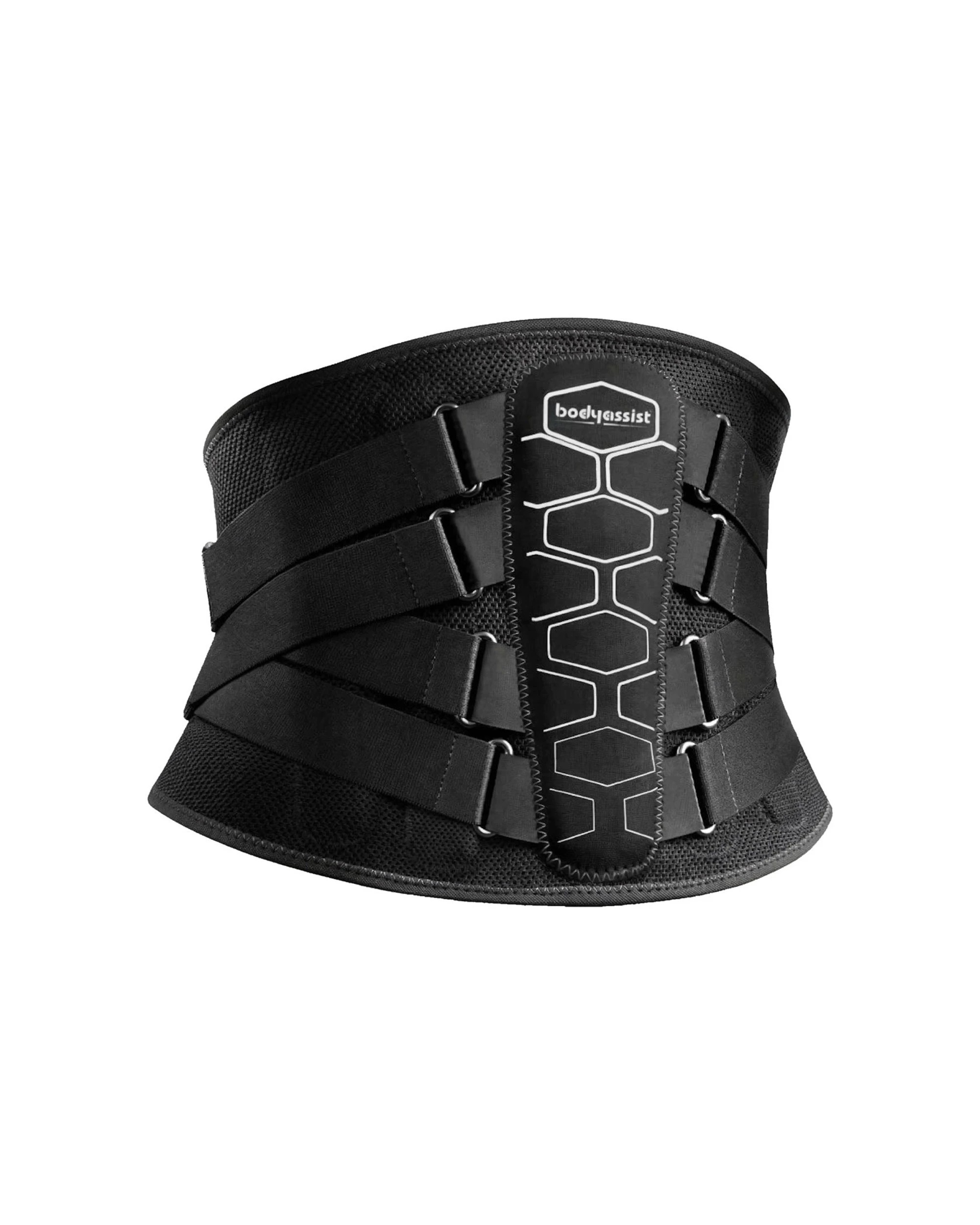 1 Bodyassist Contoured 3D Bionic Quad Strap Back Brace with Lumbar Stays Medium - Black, 1 of 9