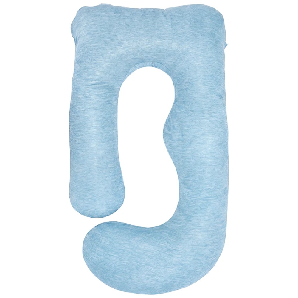 1 PlayPals Cooling Pregnancy Pillow U-shaped Maternity Sleeping Body Support - Blue, 1 of 3