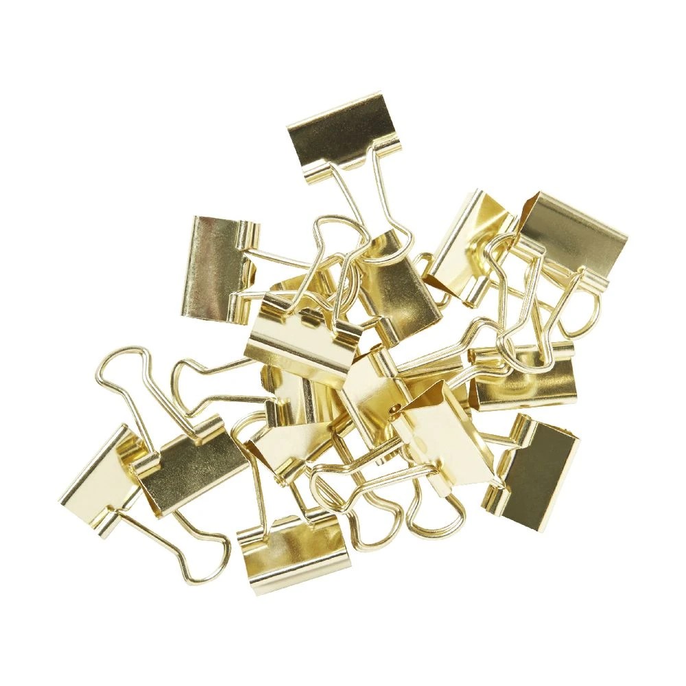 5 J.Burrows 15mm Foldback Clips Gold 28 Pack, 5 of 5