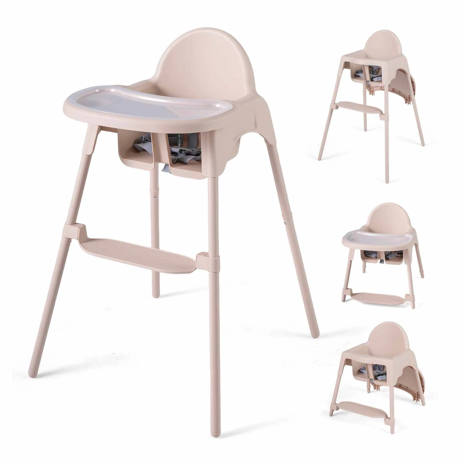 1 Costway 4-in-1 Baby High Chair Convertible Highchair Feeding Chair - Beige, 1 of 3