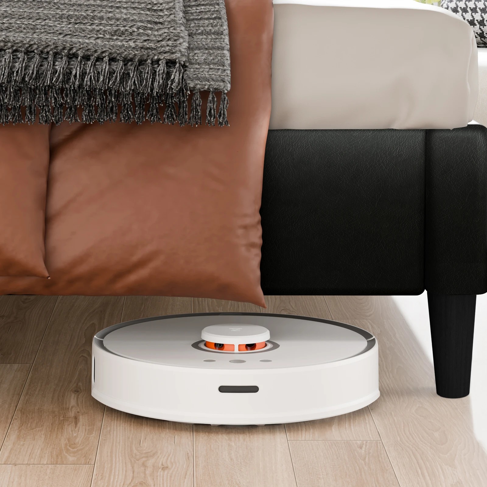 6 Alfordson Bed Frame Double Size Upholstered Wingback Base Leather Sarah - Black, 6 of 10