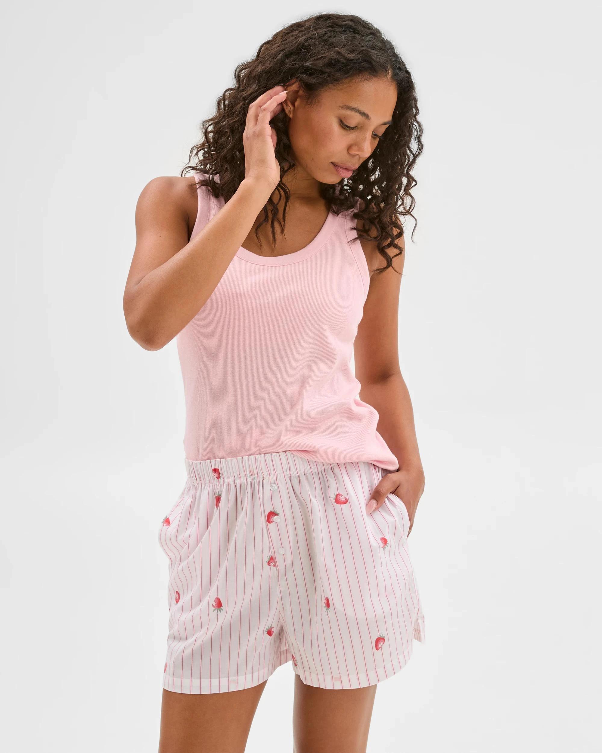 4 Target Woman Australian Cotton Womens Woven Boxer Short 2 Pack STRAWBERRY STRIPE/PINK, 4 of 10