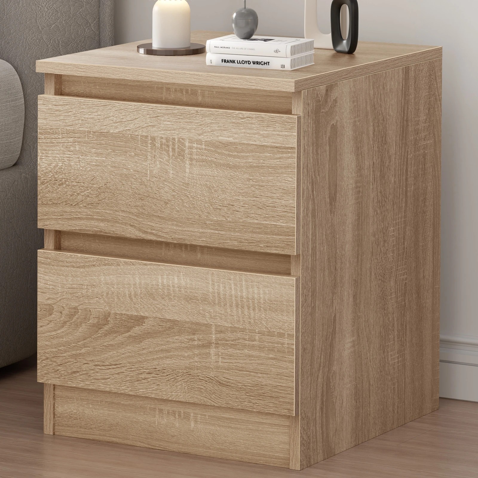 2 Alfordson Bedside Table Nightstand Storage Cabinet Side End Table - Wood, 2 of 10