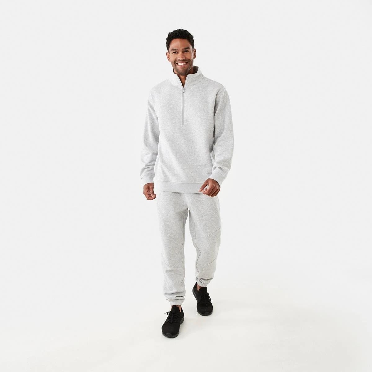 6 Active Mens Half Zip Pullover Grey Marl, 6 of 6