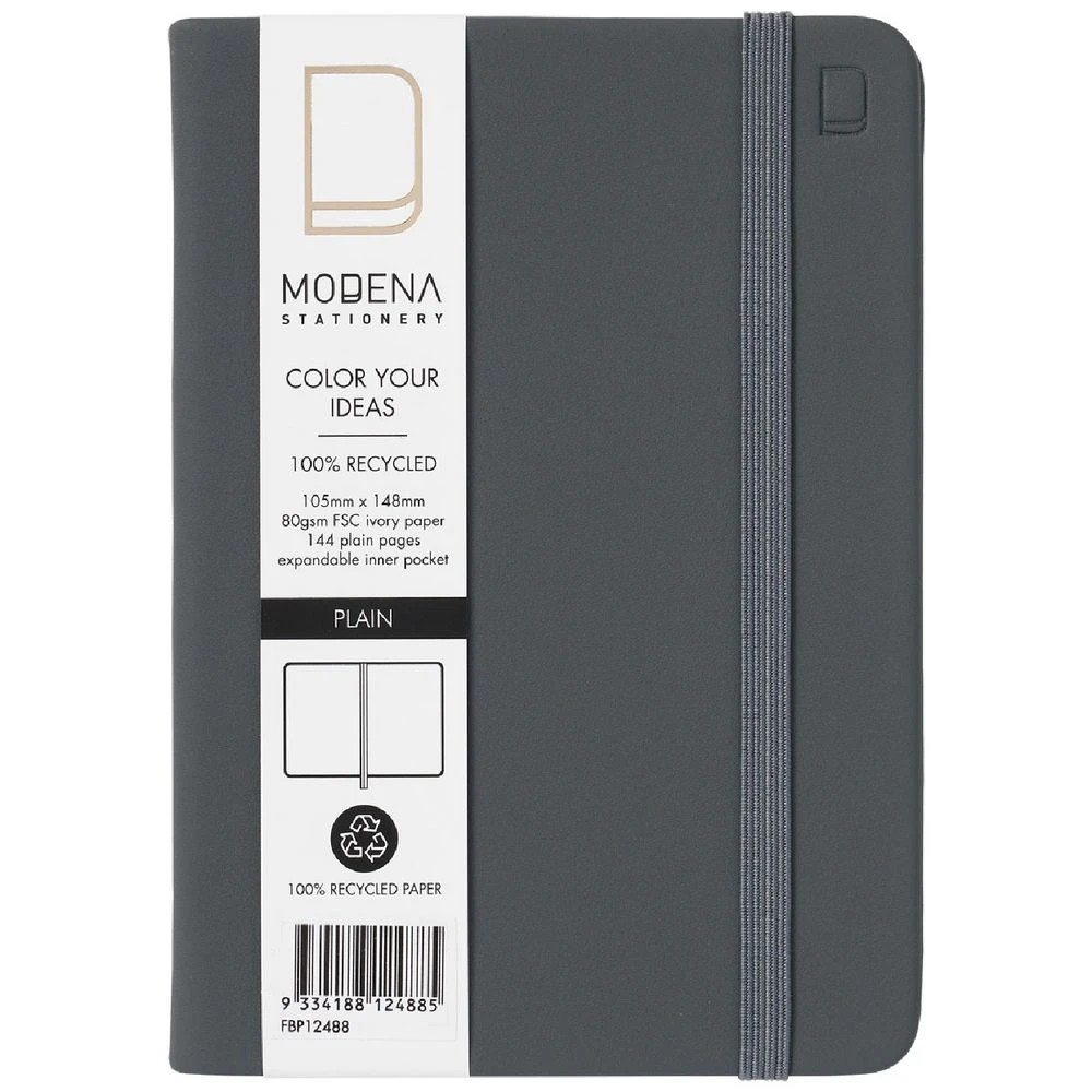 1 Modena A6 PU Plain Notebook Grey, 1 of 5