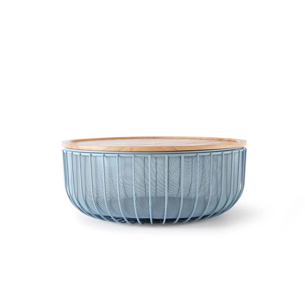 3 3 Piece Metal and Wood Fruit Bowl Set, 3 of 9