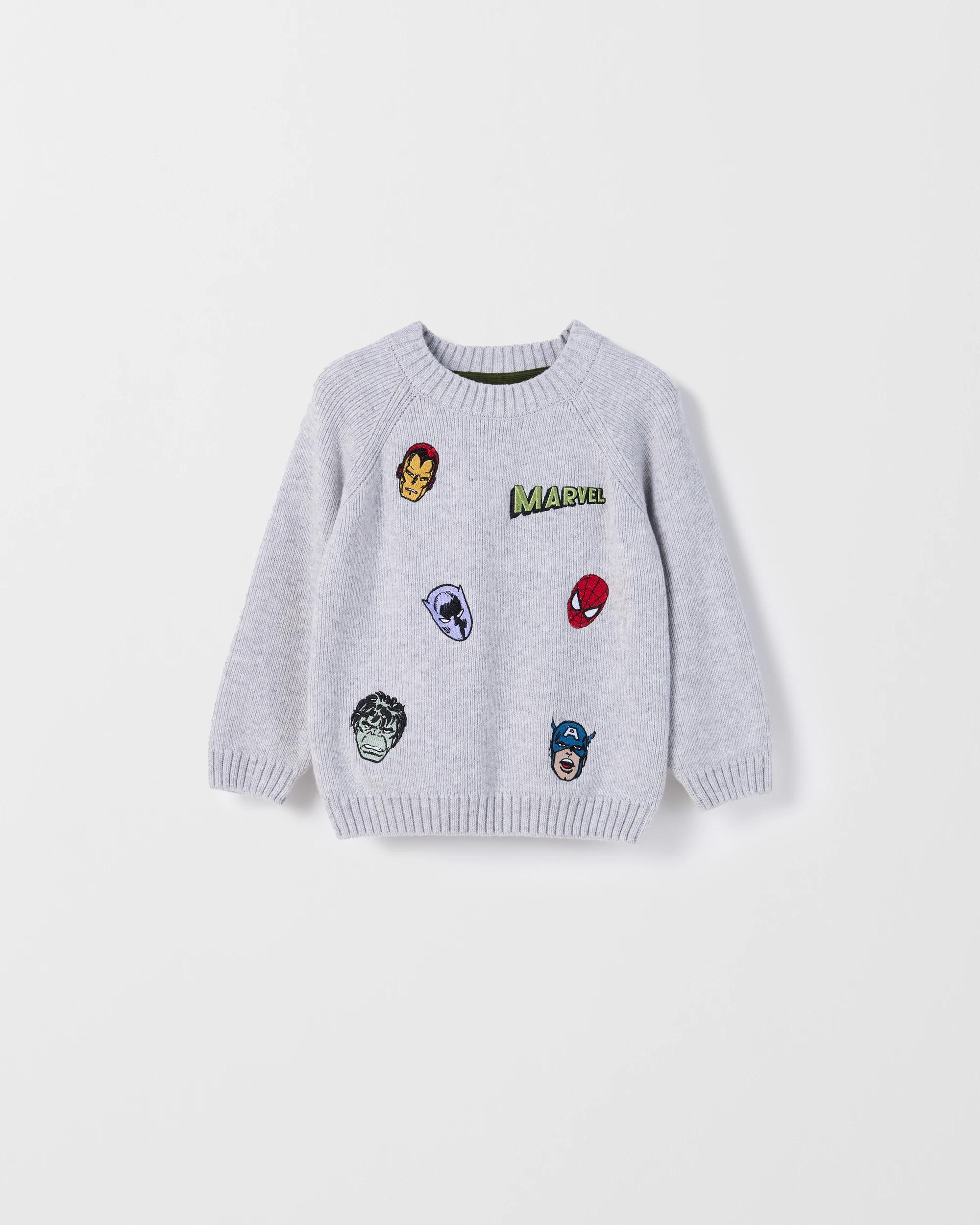 1 Disney Marvel Australian Cotton Blend Long Sleeve Knit Jumper GREY MARLE, 1 of 1