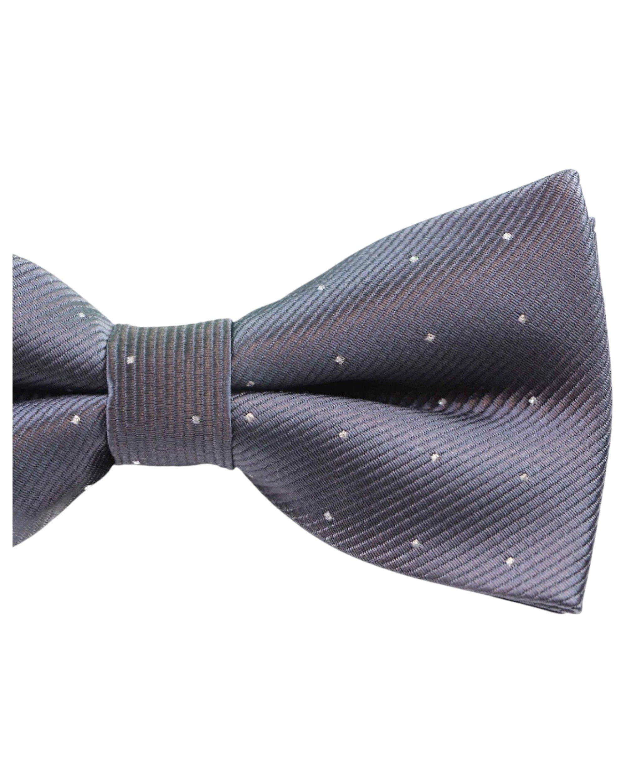 4 Zasel Mens Dark Grey With Silver Stars Matching Bow Tie & Pocket Square Set - Multi, 4 of 4