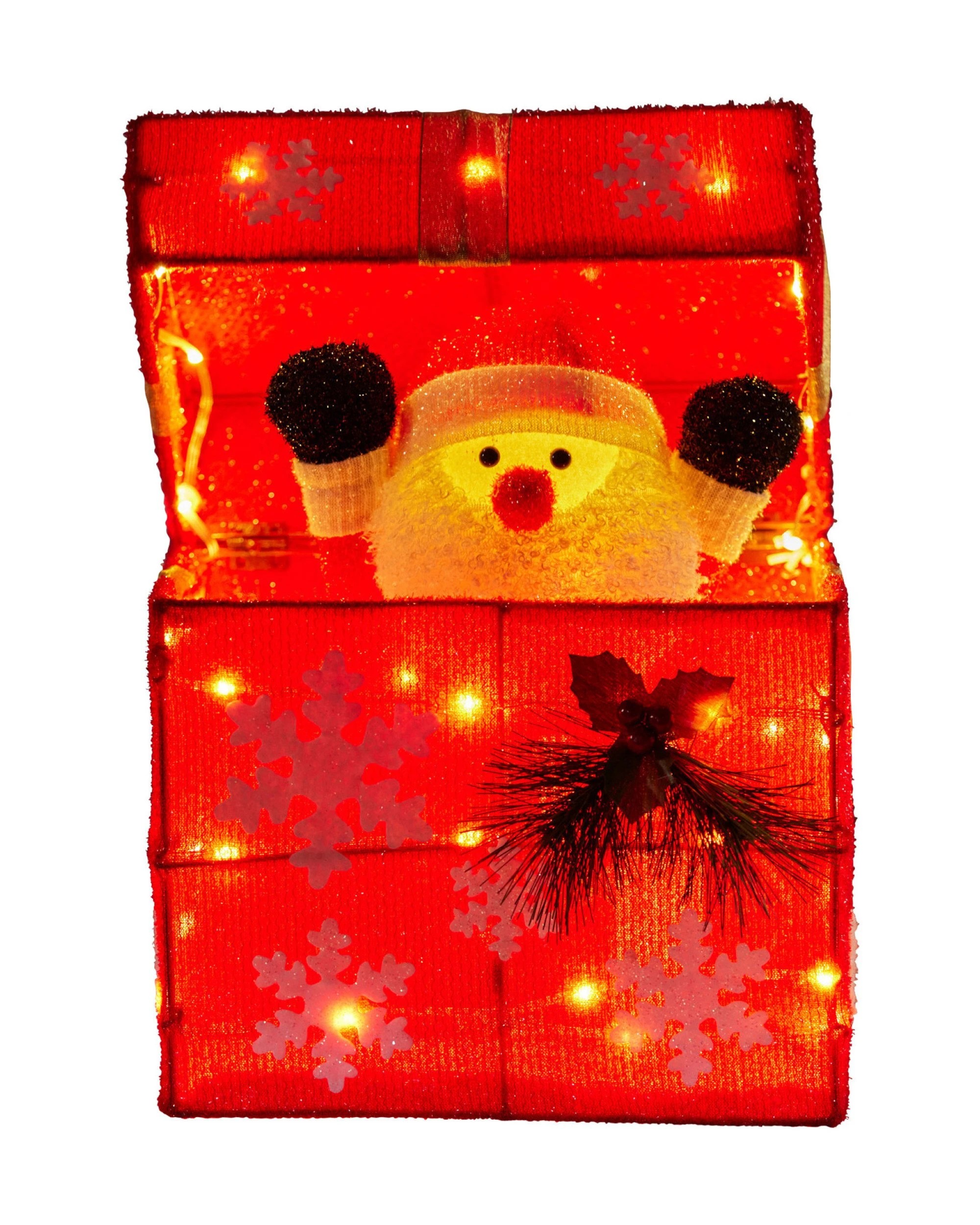 1 Christabelle Animated Santa Gift Box LED Christmas Tree Decoration Xmas Ornament, 1 of 4