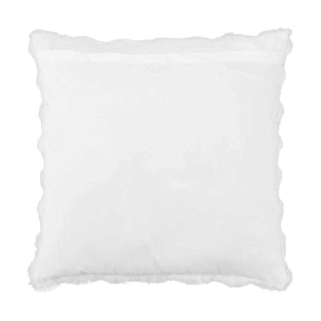 3 60cm Wave Faux Fur Cushion - White, 3 of 4