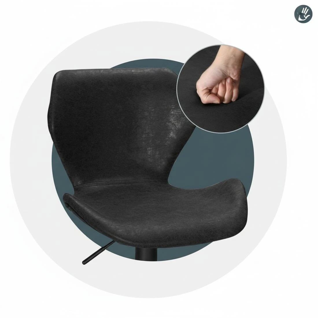 5 Artiss 4x Bar Stools Vintage Leather Gas Lift - Black, 5 of 6