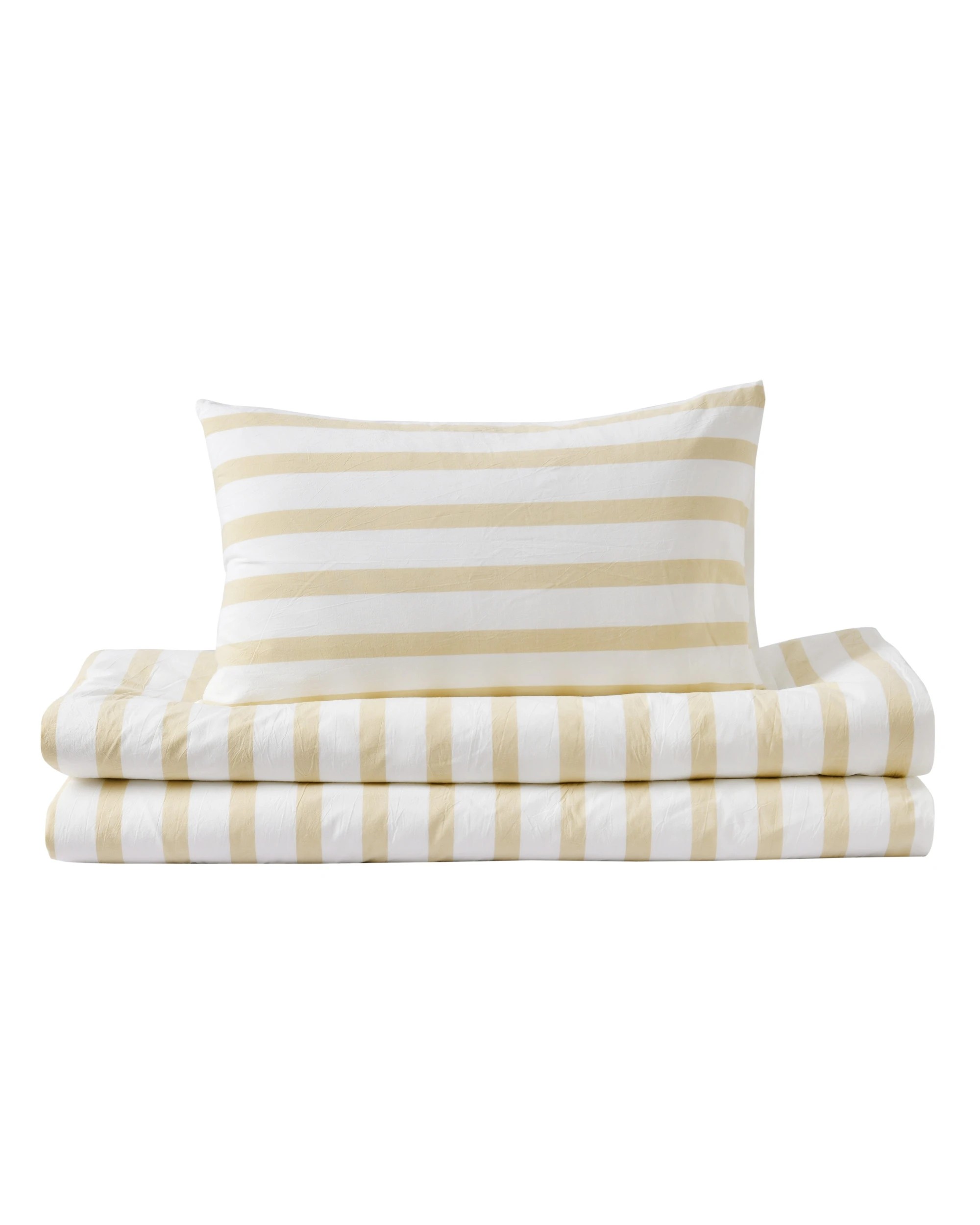 6 Dreamaker Cove Yarn Dyed Washed Cotton Striped Quilt Cover Set - King Single Bed - Sand, 6 of 7