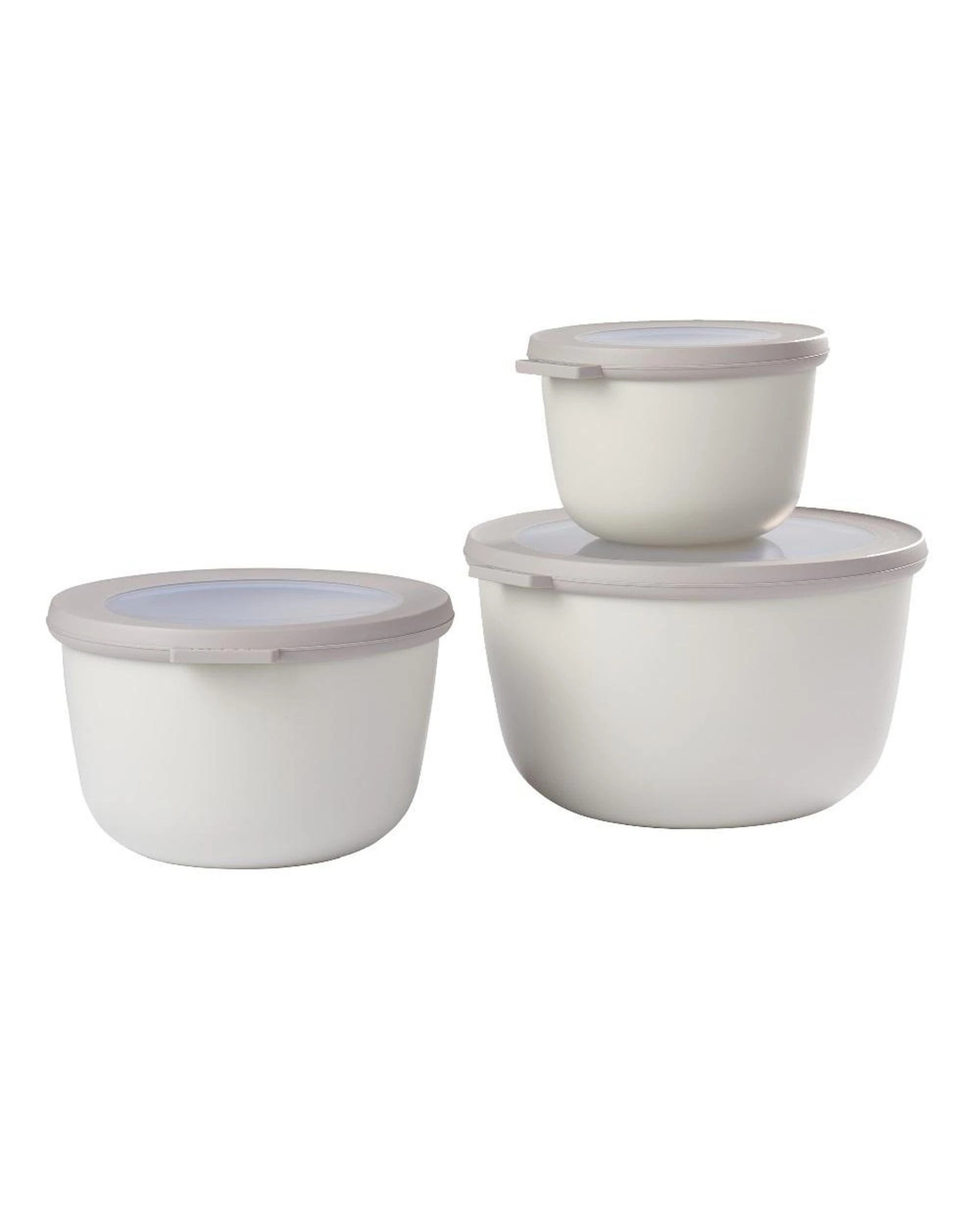 1 Mepal Cirqula Round Bowl Large 3 Piece Set Multi Storage 3pc  Nordic White, 1 of 5
