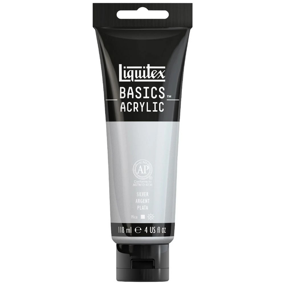 1 Liquitex Basics 118mL Paint Silver, 1 of 5