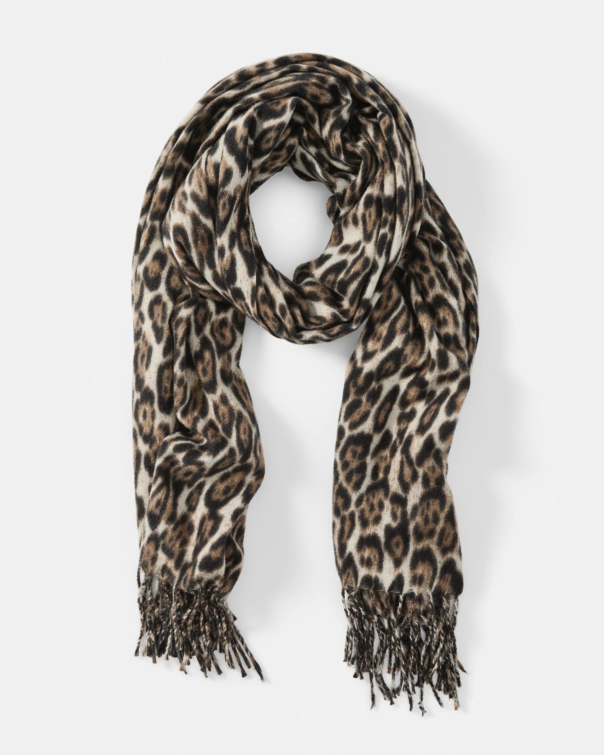 1 Printed Scarf Beige Leo, 1 of 2