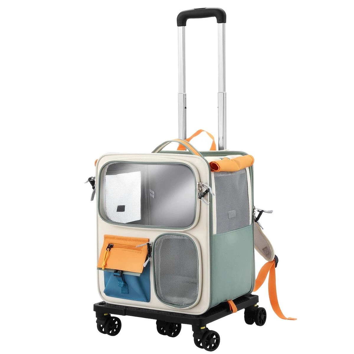 1 AUSWAY Dog Cat Carrier Stroller Pet Backpack Soft Sided Crate Travel Carry Bag Portable, 1 of 2
