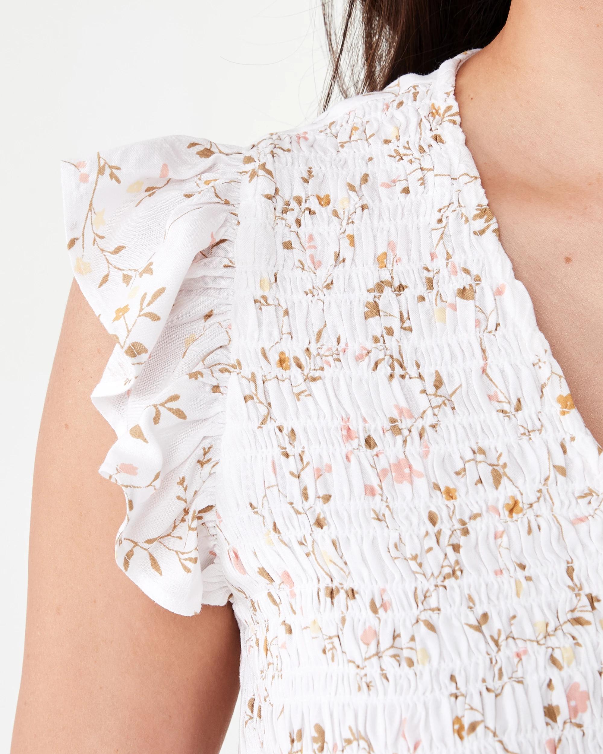 6 Short Frill Sleeve Button Mini Dress Trail Dty, 6 of 9