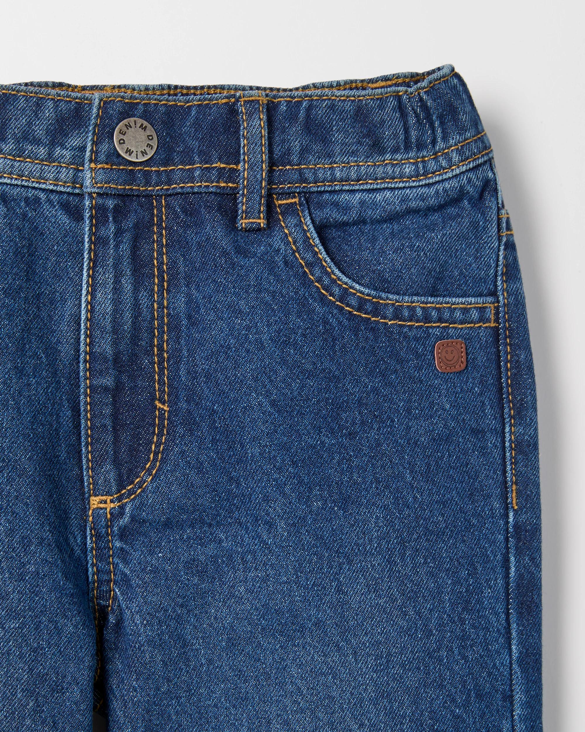 6 Target Kids Wide Leg Denim Jeans DARK WASH, 6 of 6