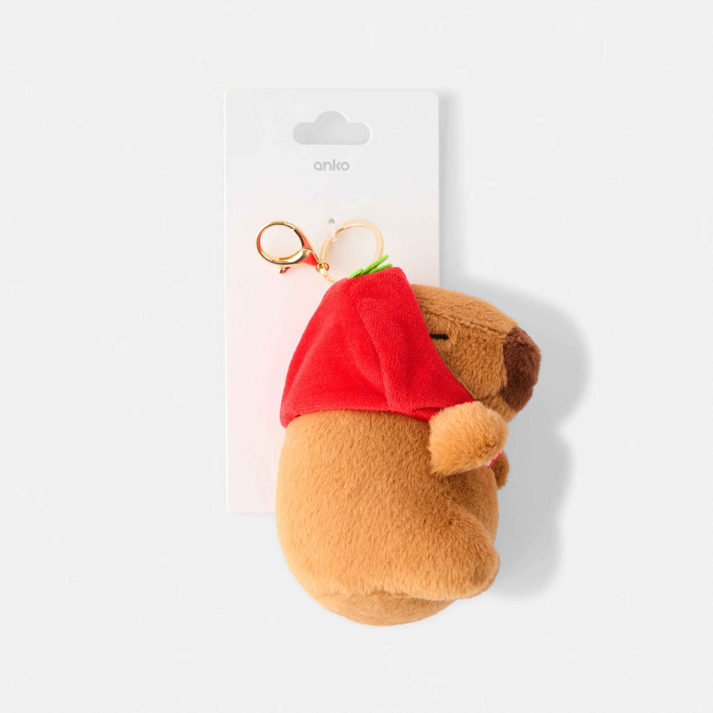3 Fluffy Capybara Charm Keyring - Gold Tone and Brown Brown, 3 of 3