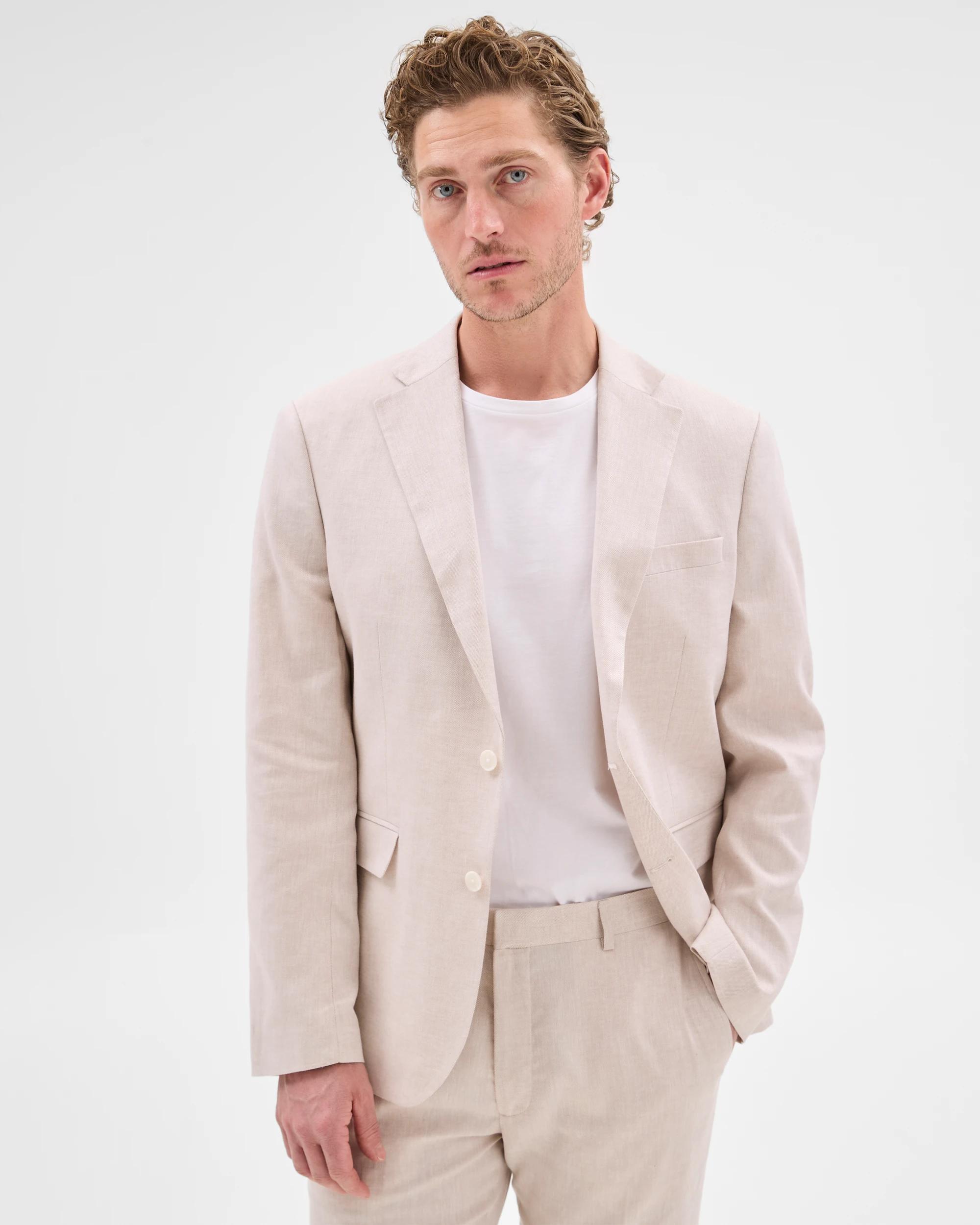 1 European Linen Blend Suit Jacket - Preview NEUTRAL, 1 of 7