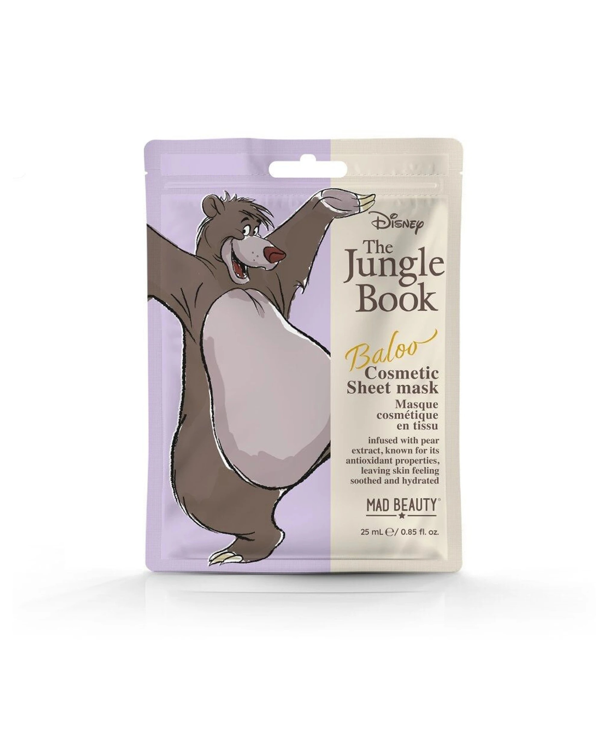 2 Disney The Jungle Book Cosmetic Sheet Mask Collection 75ml Pear Tea & Apple - Multi, 2 of 7
