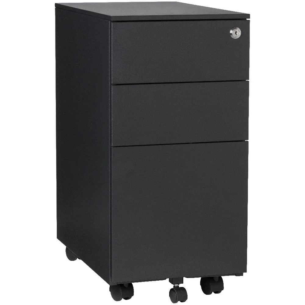 6 Stilford Pro Slim Filing Pedestal AFRDI Black Cabinets Pedestals, 6 of 7
