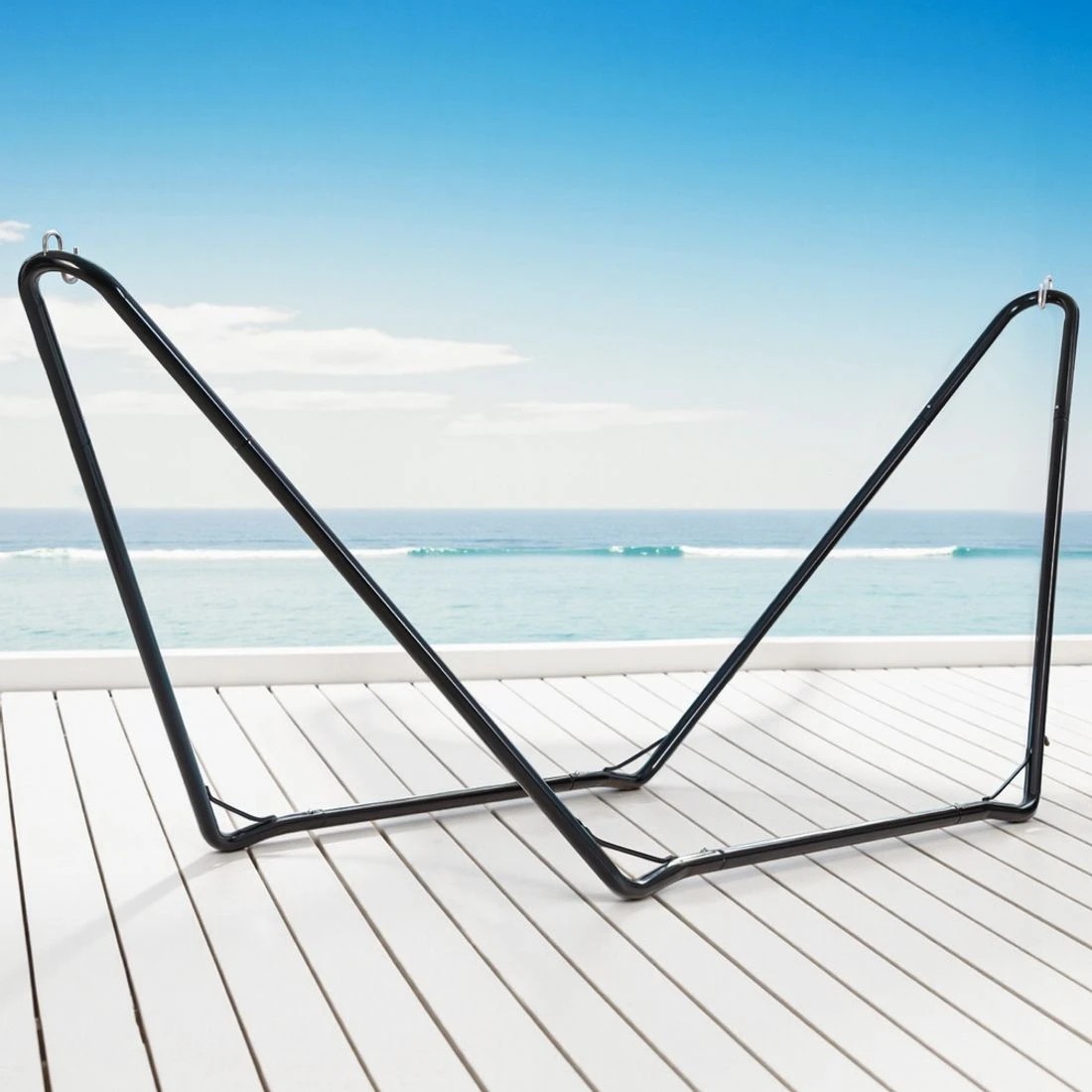 3 Gardeon Hammock Bed Stand Steel Frame Outdoor Garden - Black, 3 of 5