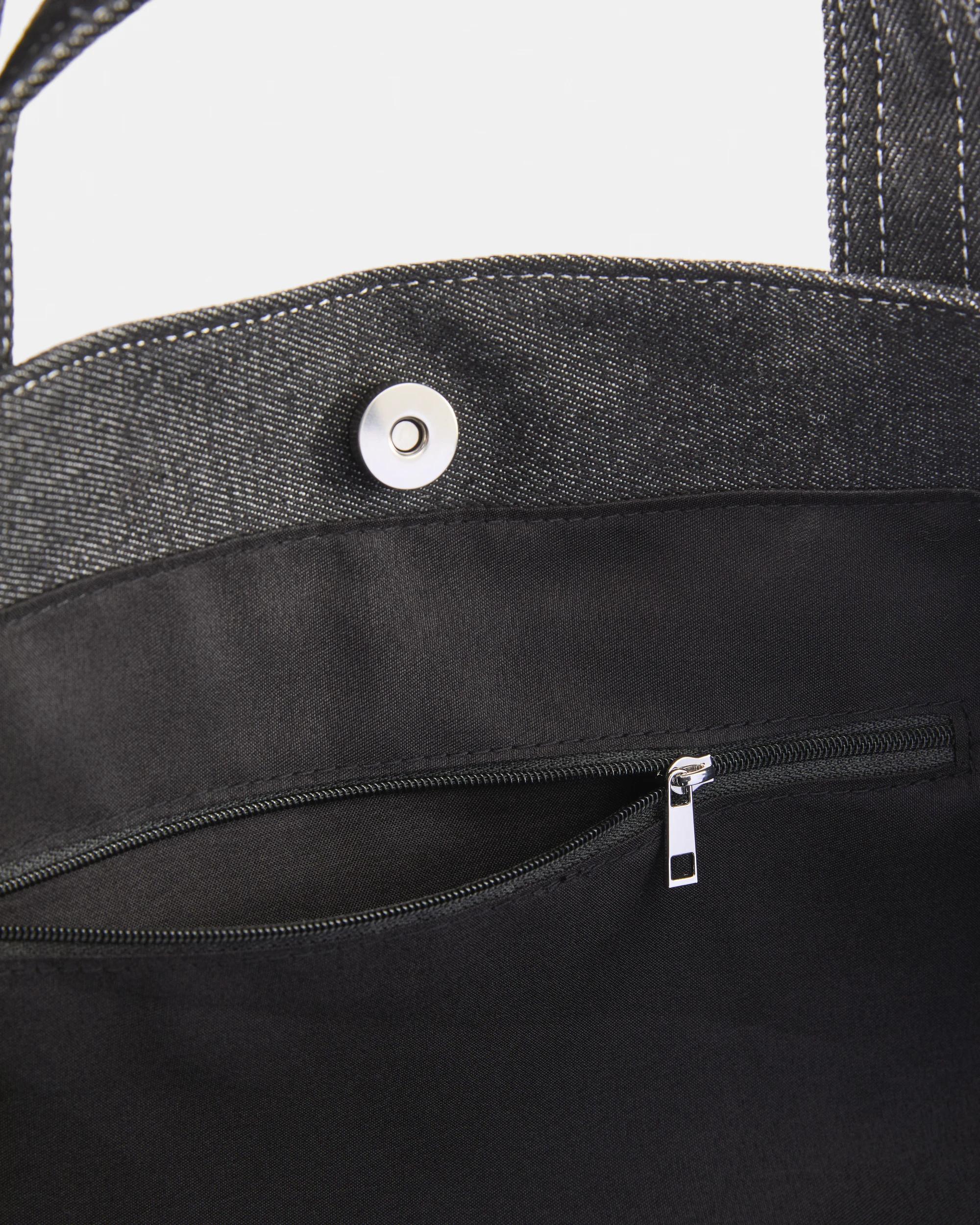 5 Casual Pocket Tote Bag Black, 5 of 7