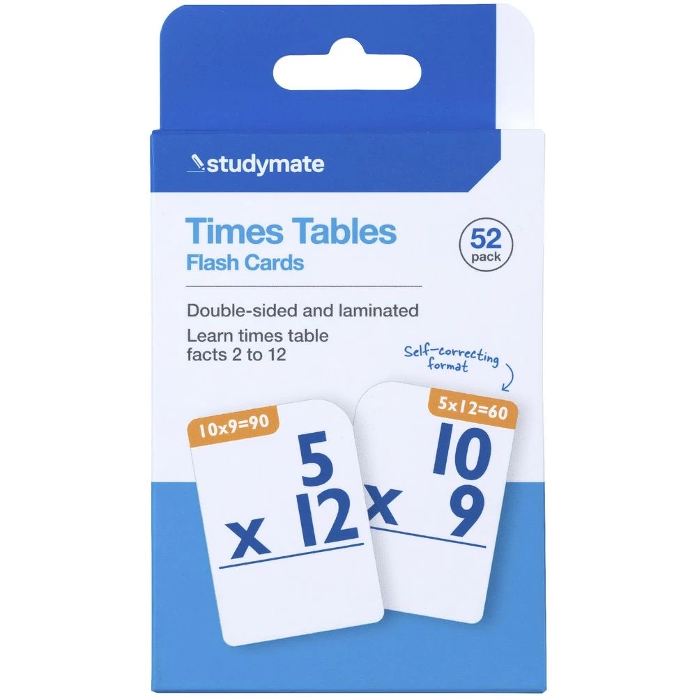 5 Studymate Flashcards 52 Pack Timetables, 5 of 5