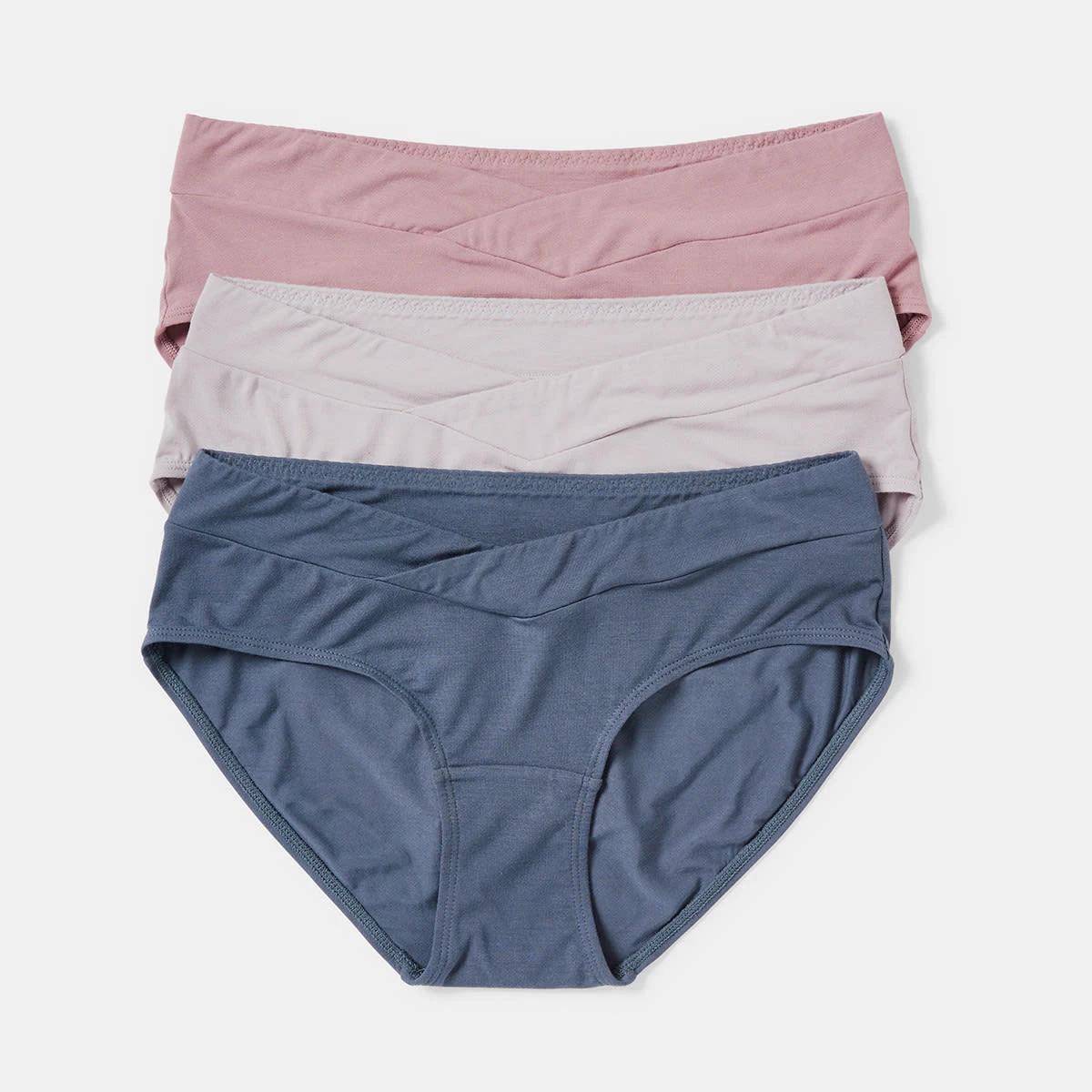 1 3 Pack Maternity Briefs OMBRE BLUE, GULLY GREY, TWILIGHT MAUVE, 1 of 9