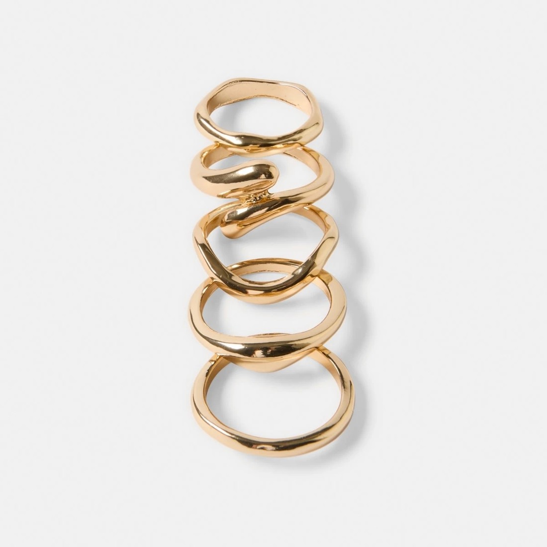 1 5 Pack Teardrop Rings - Gold Tone, 1 of 5