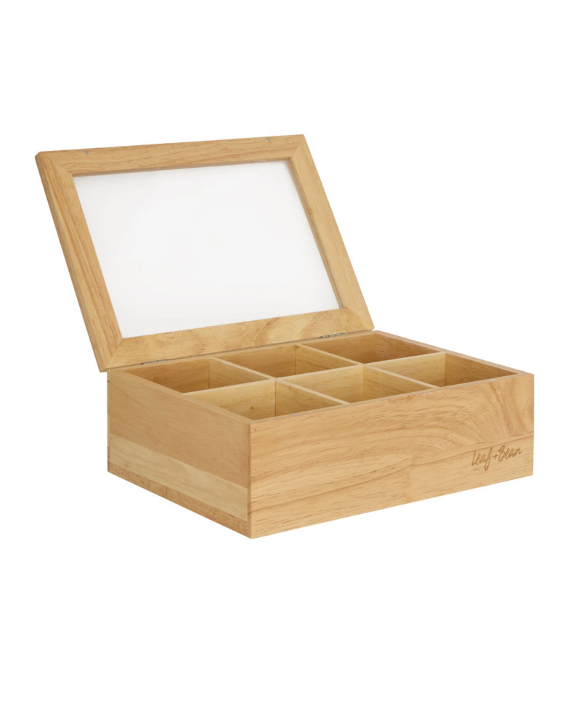 2 Leaf & Bean Timber Tea Box - Large - Brown, 2 of 2