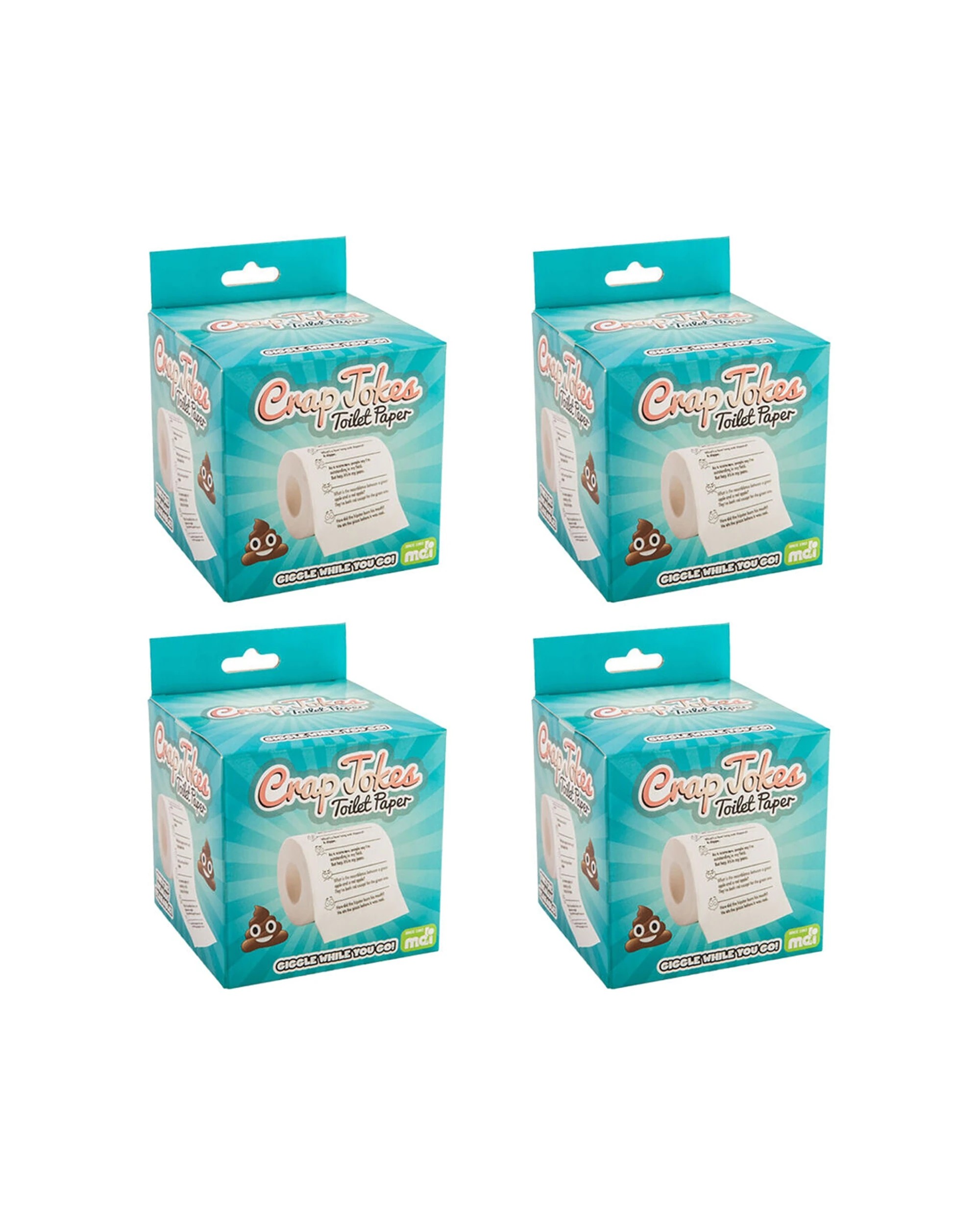 1 Koolface 4PK Toilet Bathroom Paper Tissue Roll Crap Jokes Printed 3ply - White, 1 of 7