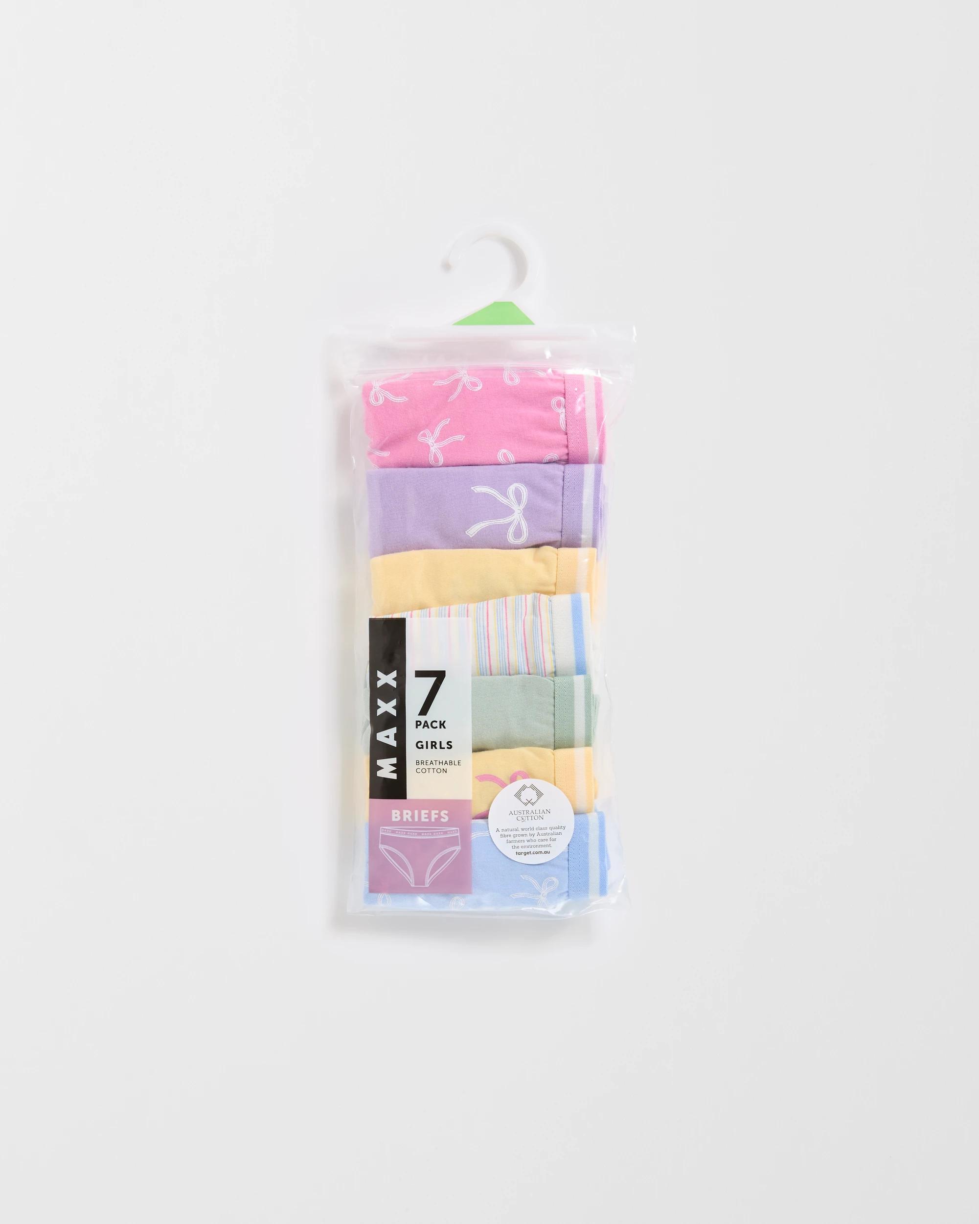 2 Maxx Australian Cotton 7 Pack Younger Girls Briefs BOWS, 2 of 2