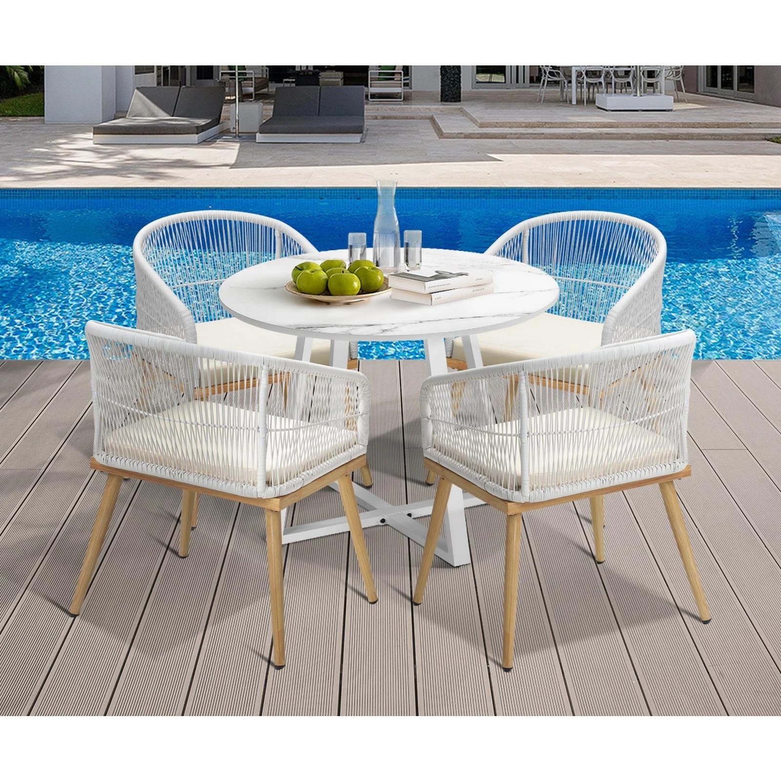 5 Livsip 5pcs Outdoor Dining Setting Table And Chairs Patio Furniture Bistro Set
 - Multi, 5 of 9