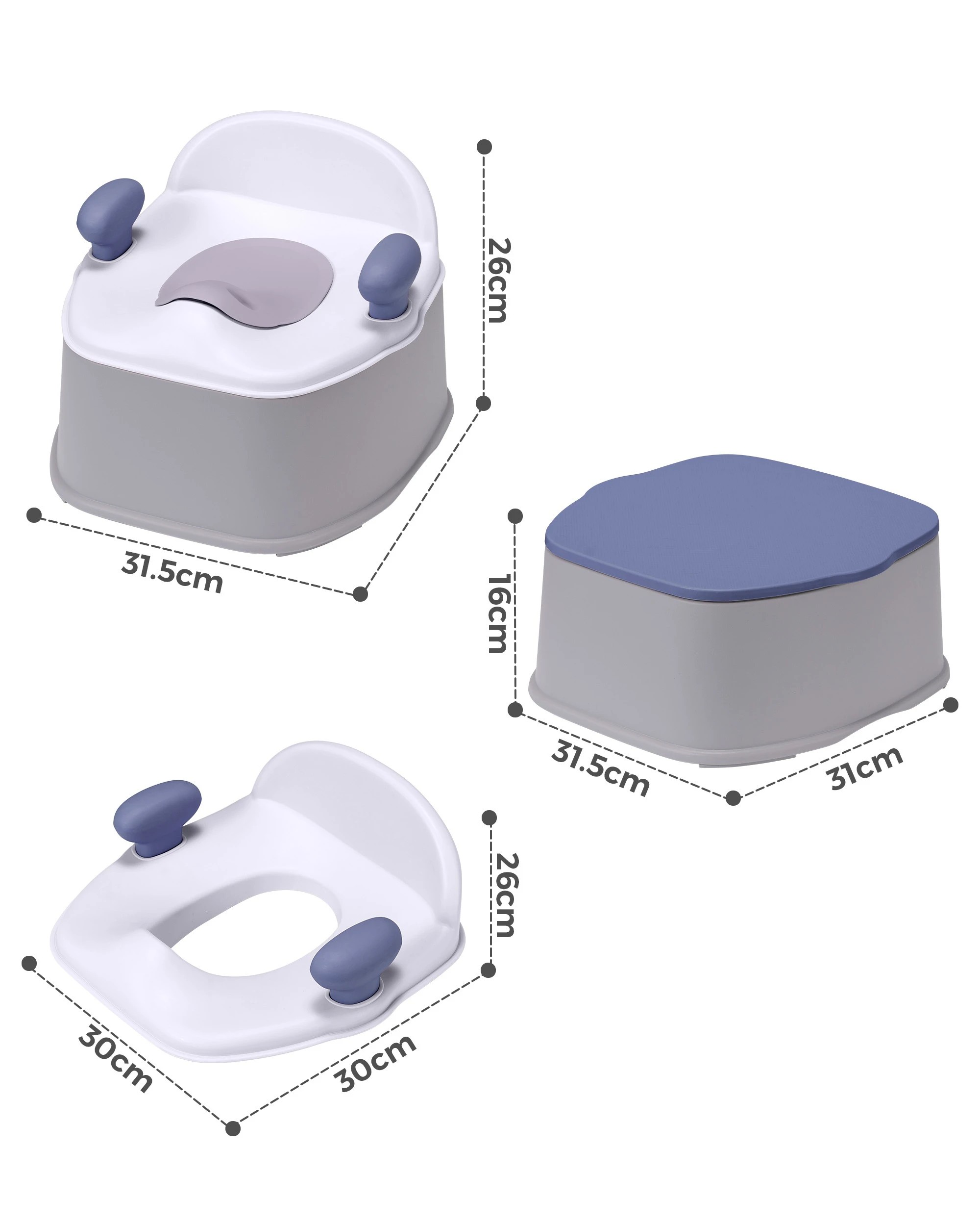 9 PlayPals 3-in-1 Kids Potty Toilet Trainer Toddler Toilet Training Seat w/ Interactive Musical Mat Grey, 9 of 10
