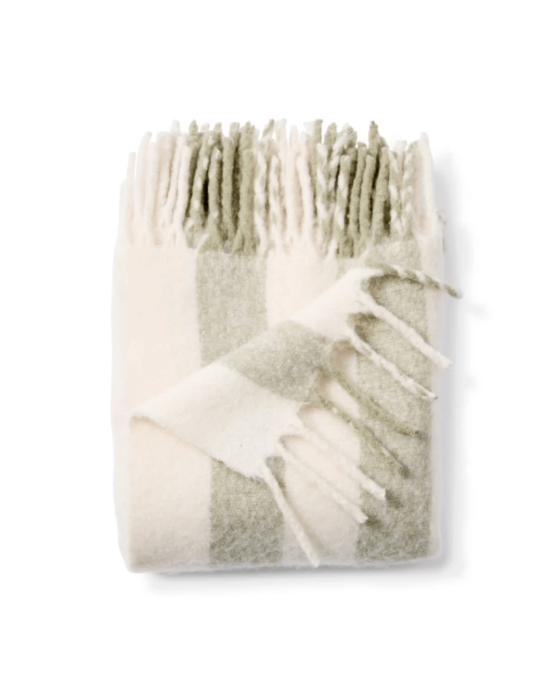 4 Stripe Brushed Throw - Sage, 4 of 6