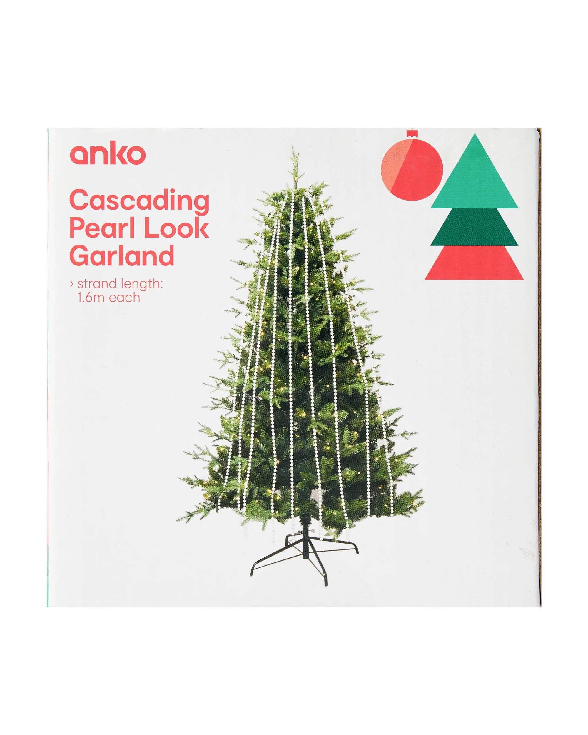 6 1.6m Cascading Pearl Look Garland, 6 of 6