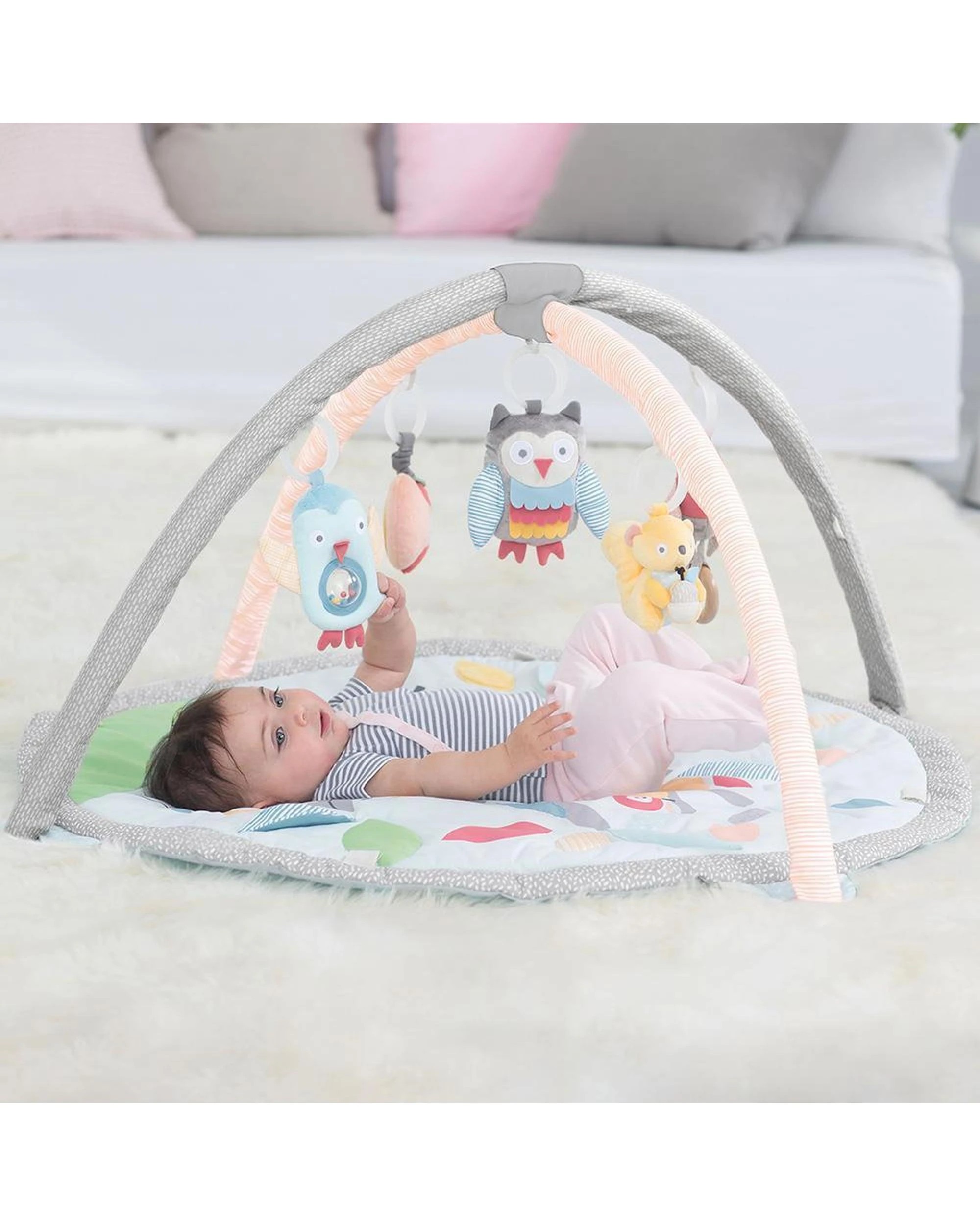 2 Skip Hop Treetop Friends Baby Activity Play Mat Gym Newborn Grey  Pastel, 2 of 7